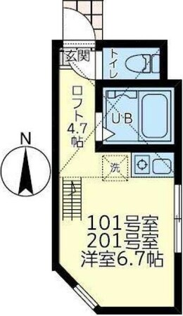 ユナイト新町カミーユの物件間取画像